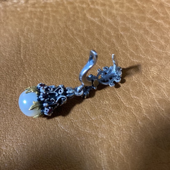 925 silver jewellery set elegantly designed pearl, ruby, emarald - Picture 7 of 9